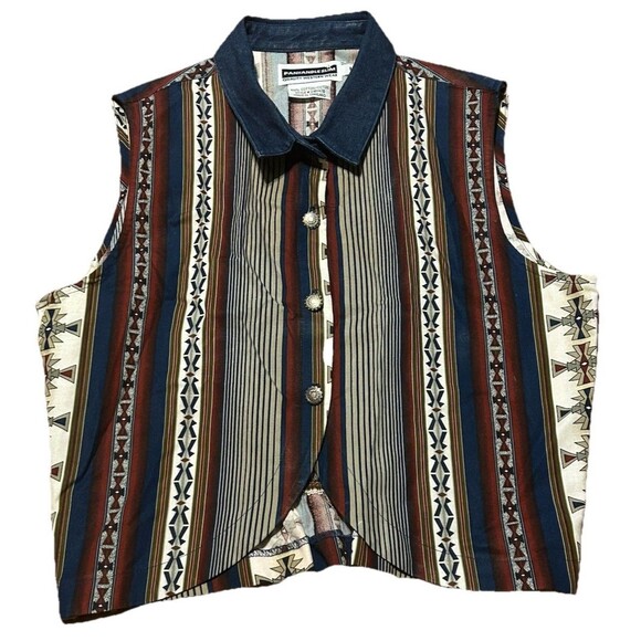 Panhandle Slim Jackets & Blazers - Vintage Panhandle Slim Western Vest Women’s M Southwest Aztec Concho Buttons